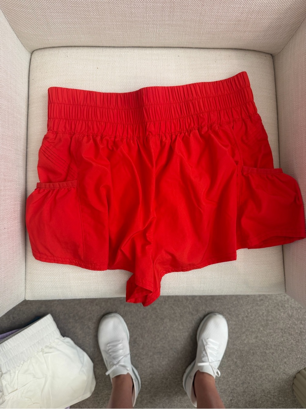 FP Movement by Free People Red Smocked Waist Athletic Skort - Picture 2 of 3